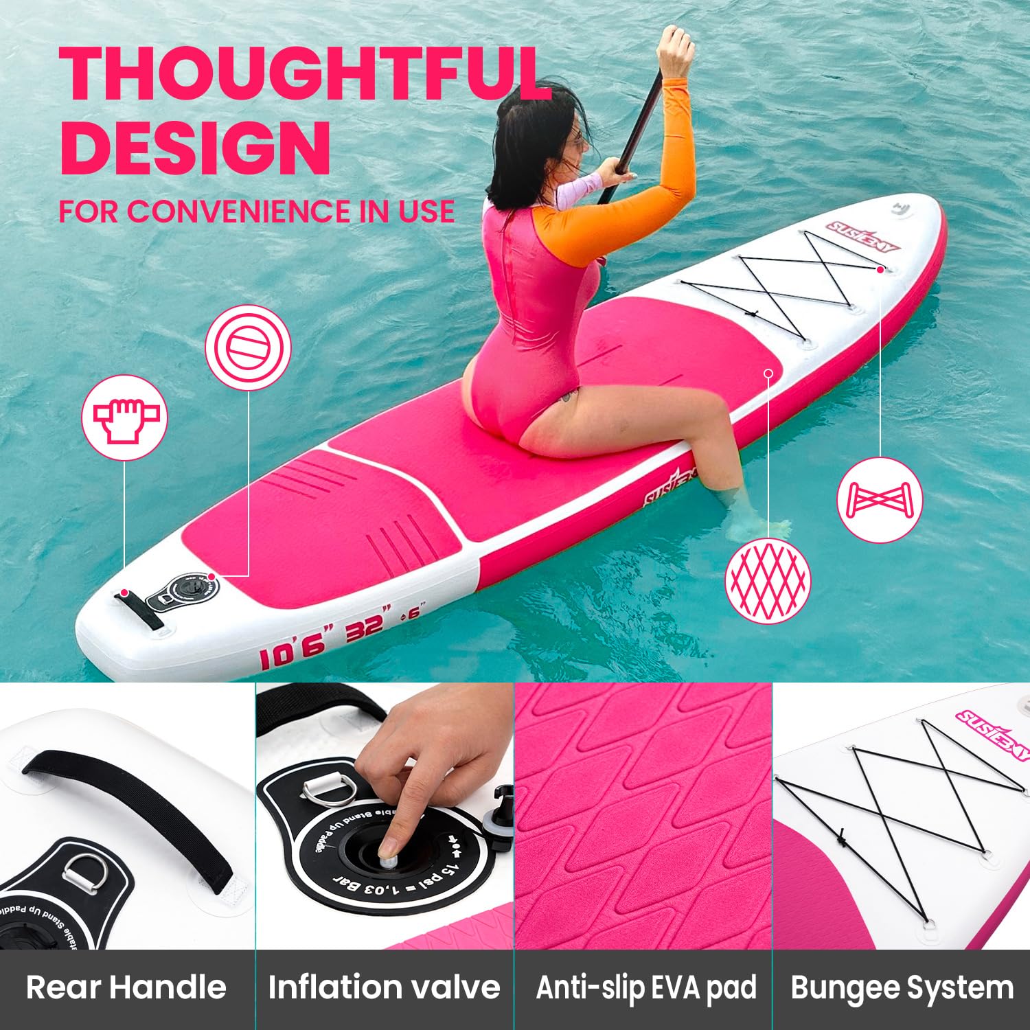 Amazon | SUSIEBAY 空気注入式 スタンドアップパドルボード